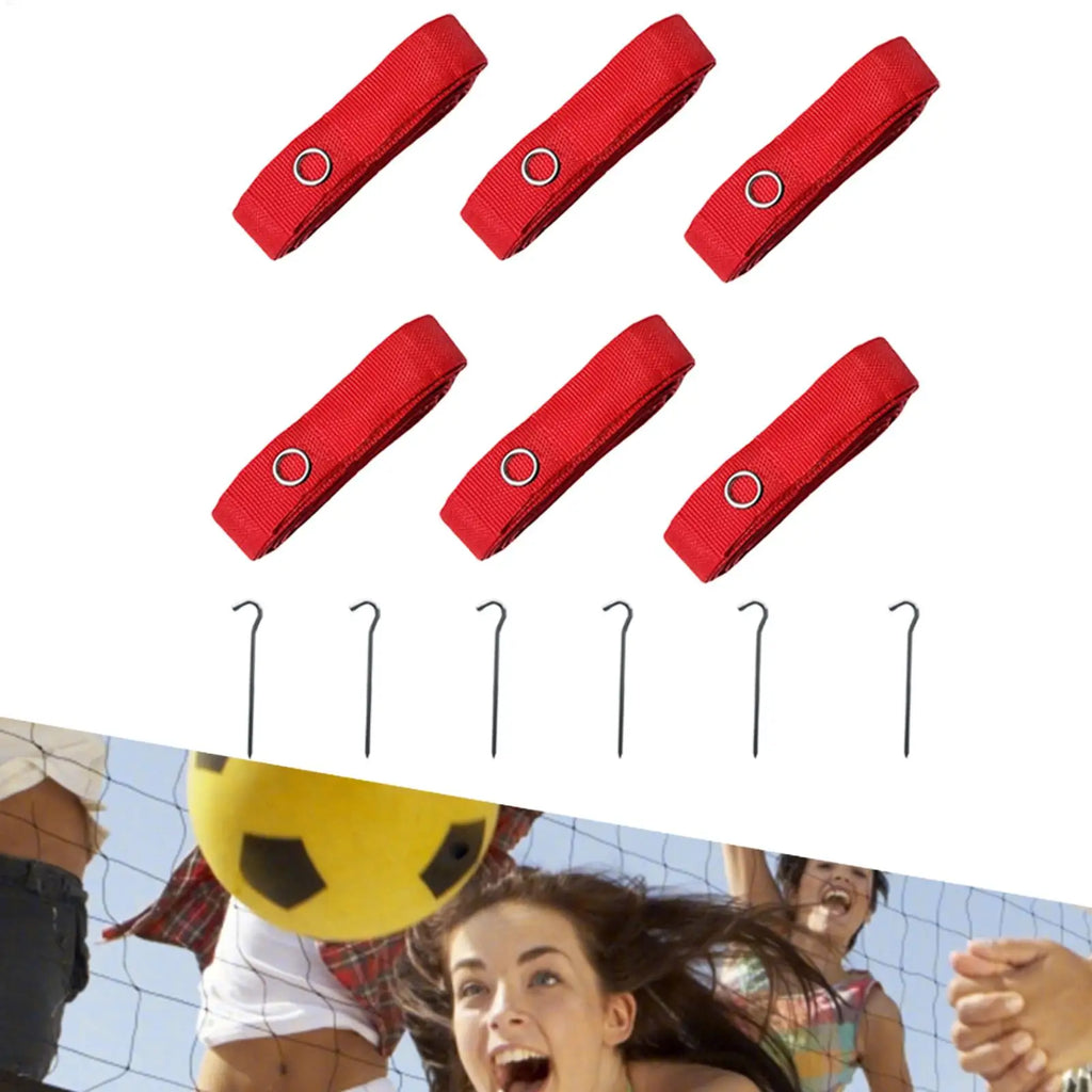 Beach Volleyball Lines Equipment Portable 8M Long Red Lines Marking Court Marker for Sand Training Beach Party Outdoor Sports