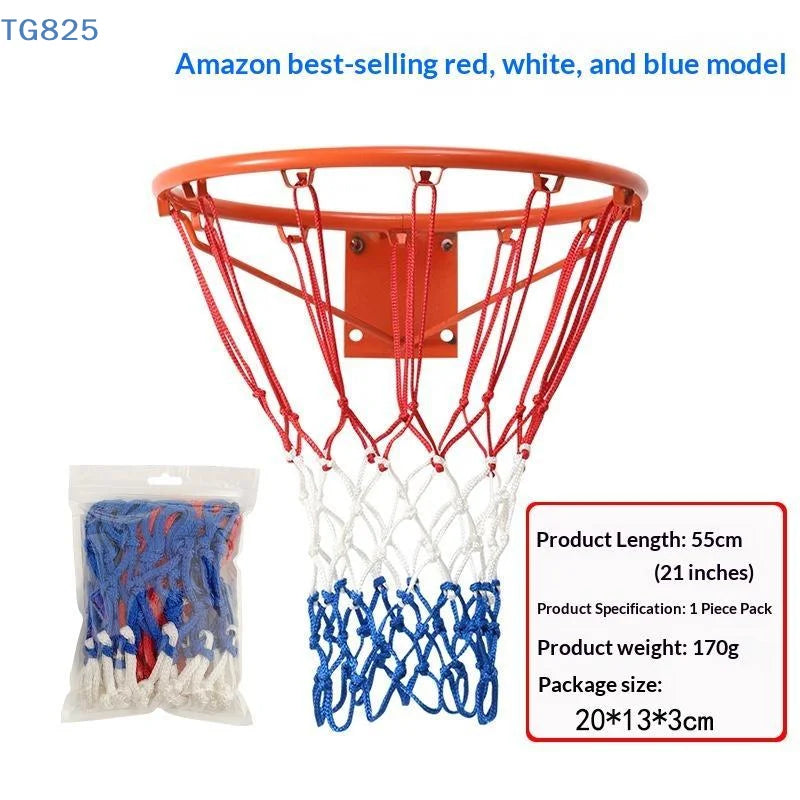 【AN】【AN】Heavy Duty Basketball Net Durable Braided Nylon Multiple Colors For Court Use