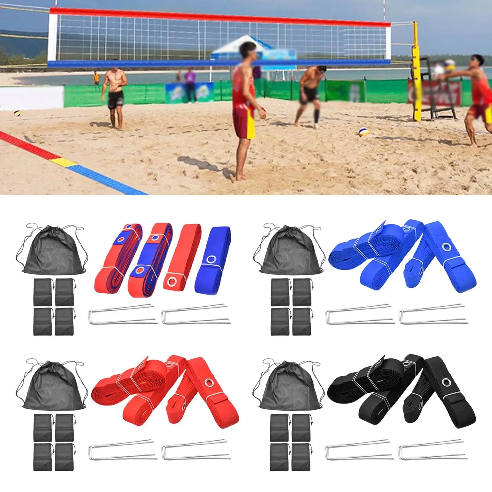Beach Volleyball Lines for Sand Outdoor Marking Lines Set Professional Portable Accessories Workout Court Marker for Sports