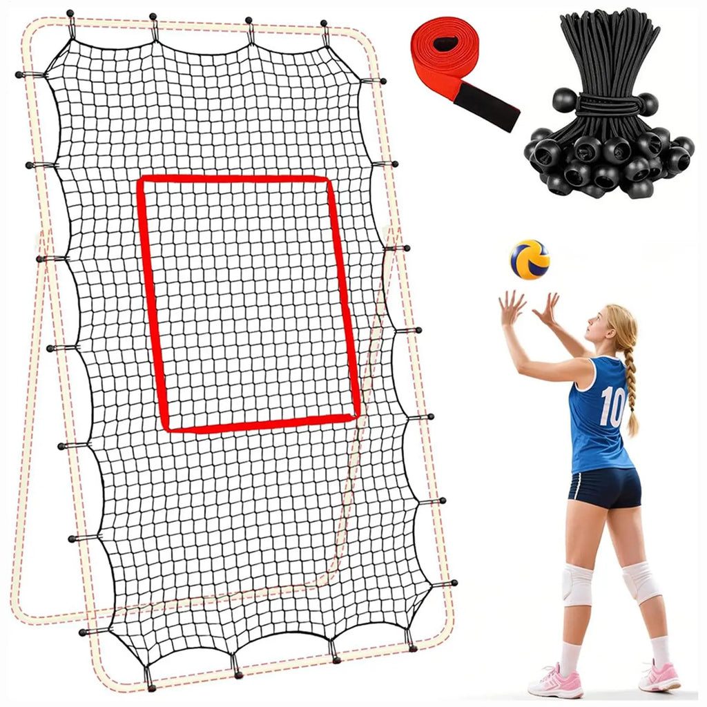Volleyball Return Net 7x4ft Heavy Duty Training Equipment Sports Rebounder with Elastic Rope & Target for Outdoor Backyard Court