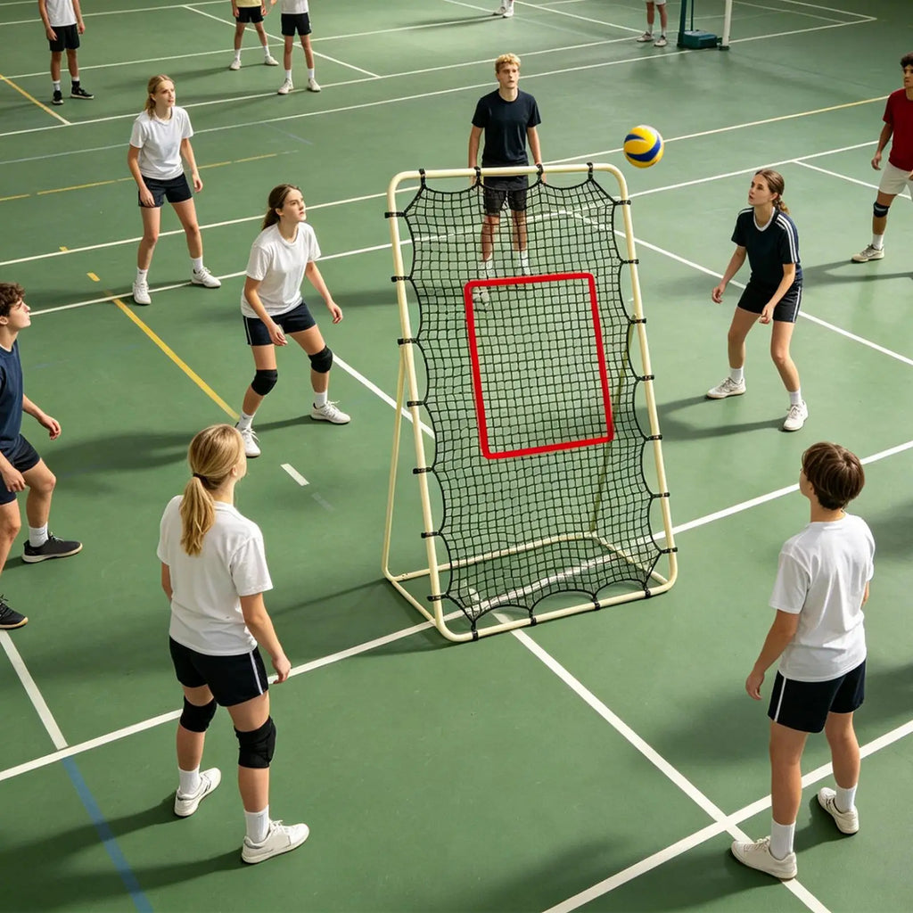 Volleyball Return Net 7x4ft Heavy Duty Training Equipment Sports Rebounder with Elastic Rope & Target for Outdoor Backyard Court
